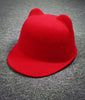 Cat Ears Wool Derby Bowler Cap